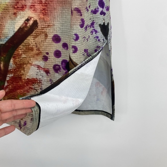 Le Galeriste Tweet Vest Cardigan Wearable Art Women Small Pink Purple Sleeveless - Picture 8 of 12